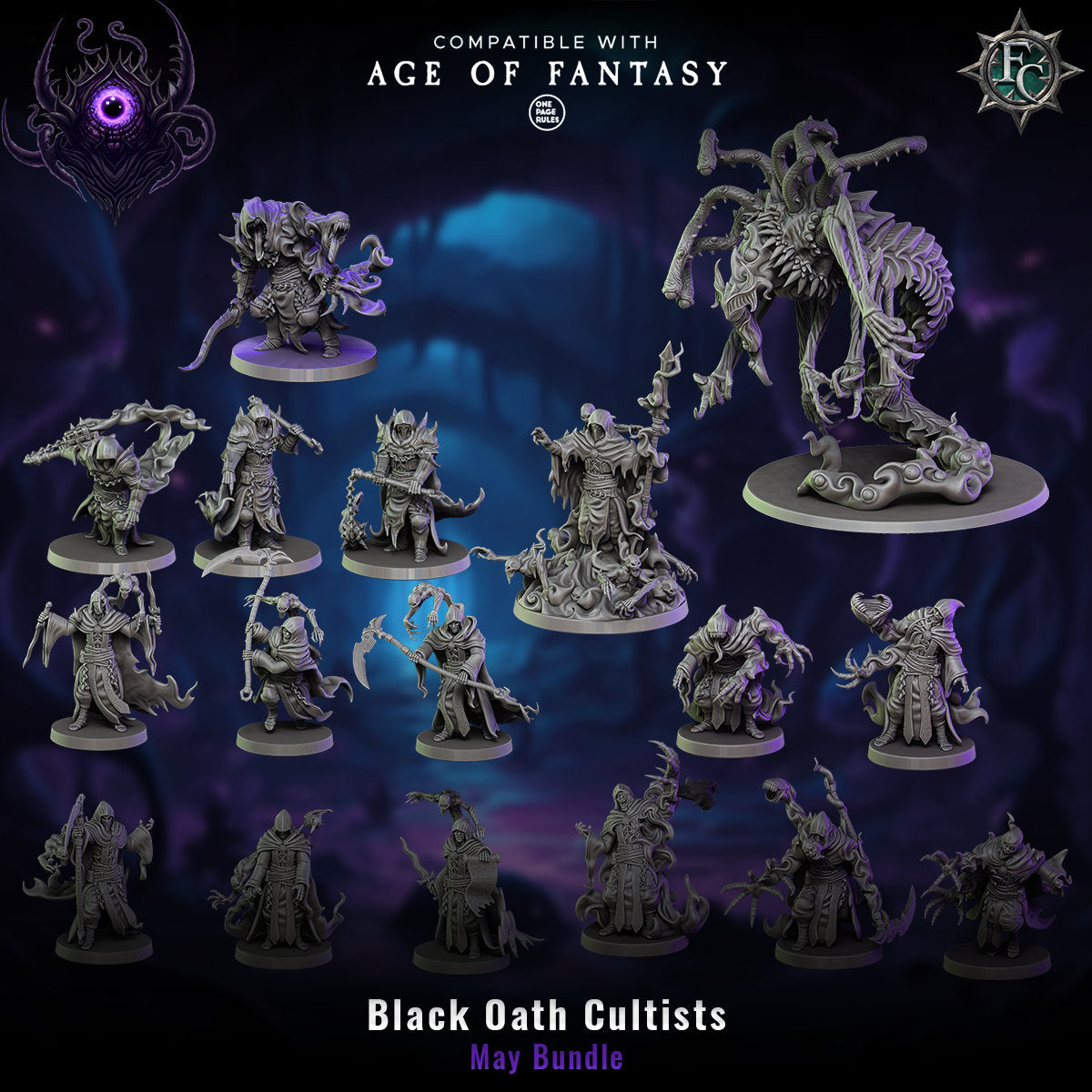 a collection of black death cultists